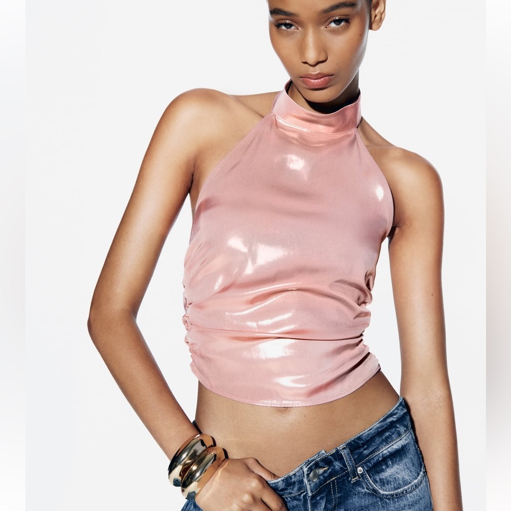 ZARA Satin Halter Top